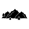 Highland-Chamber of Commerce Logo. White mountain icon.