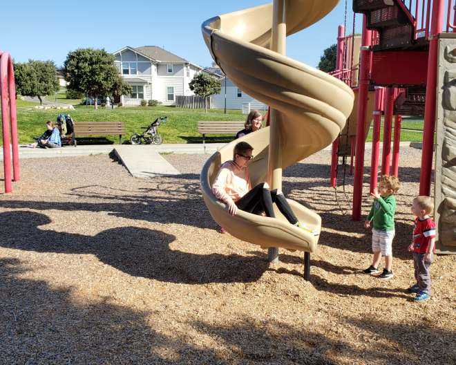A picture of people enjoying a playground. Picture taken by Adrienne Bunderson.