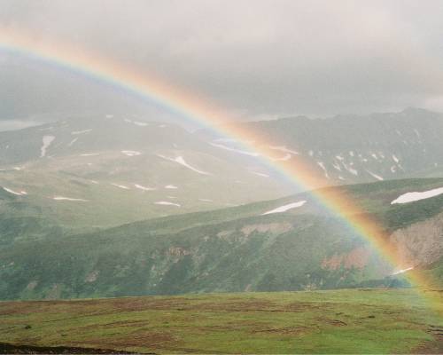 Rainbow in the mountains. Photo by Anastasia Shuraeva from Pexels